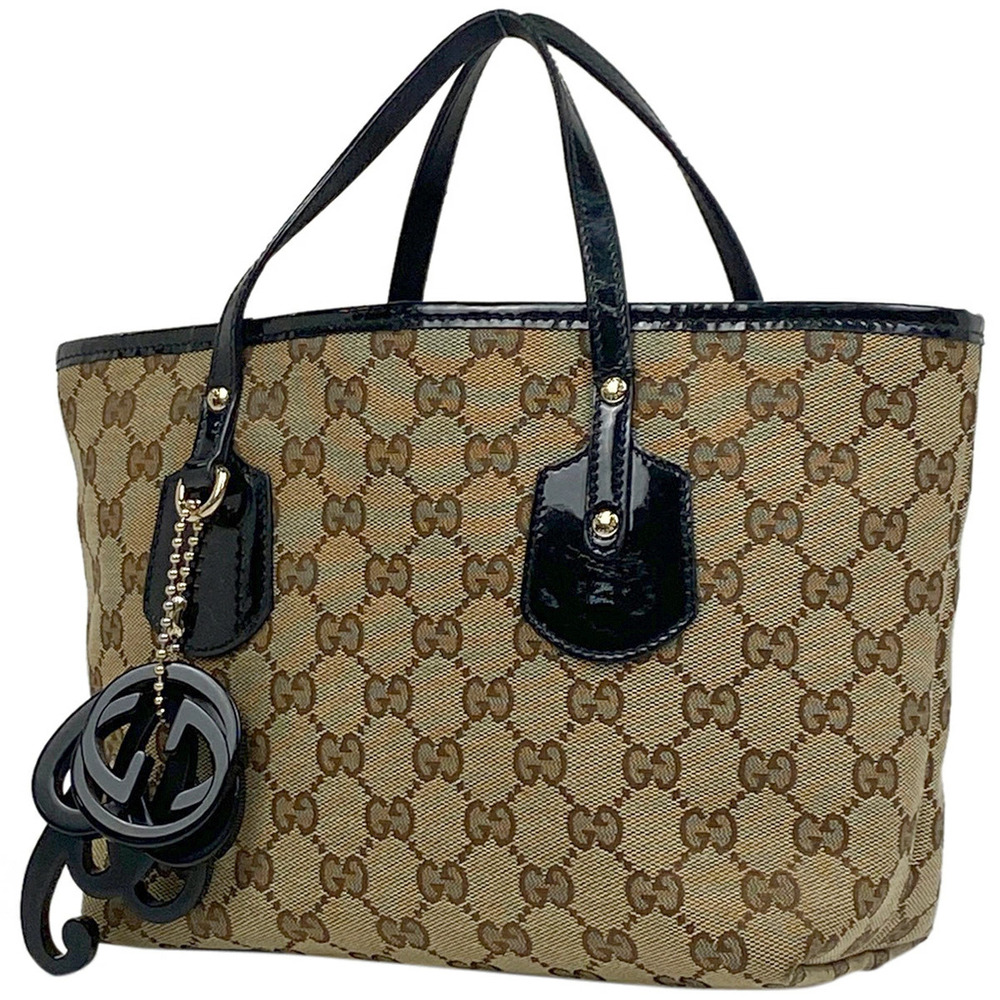 Gucci GG handbag enamel charm tote bag canvas
